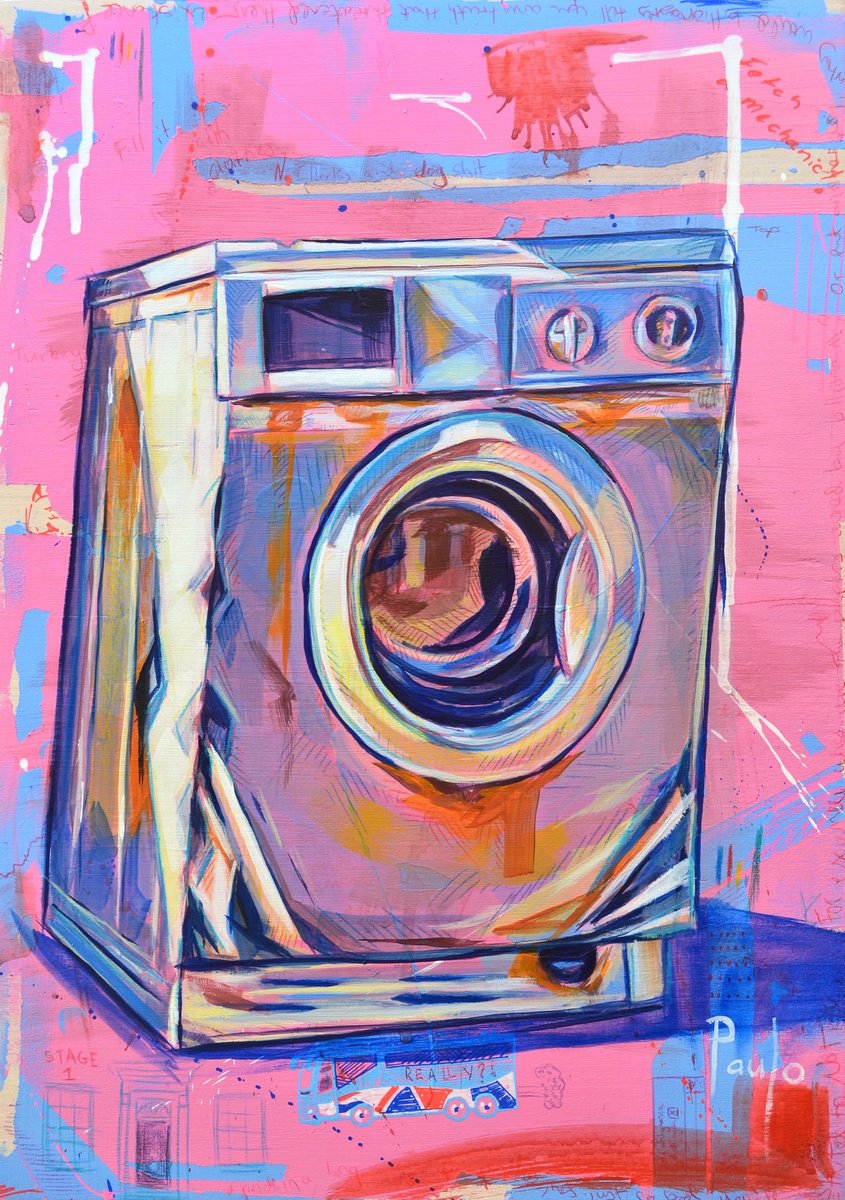 Urban And Pop Still Life Acrylic Painting By Paul Ward, 12 X 17", C