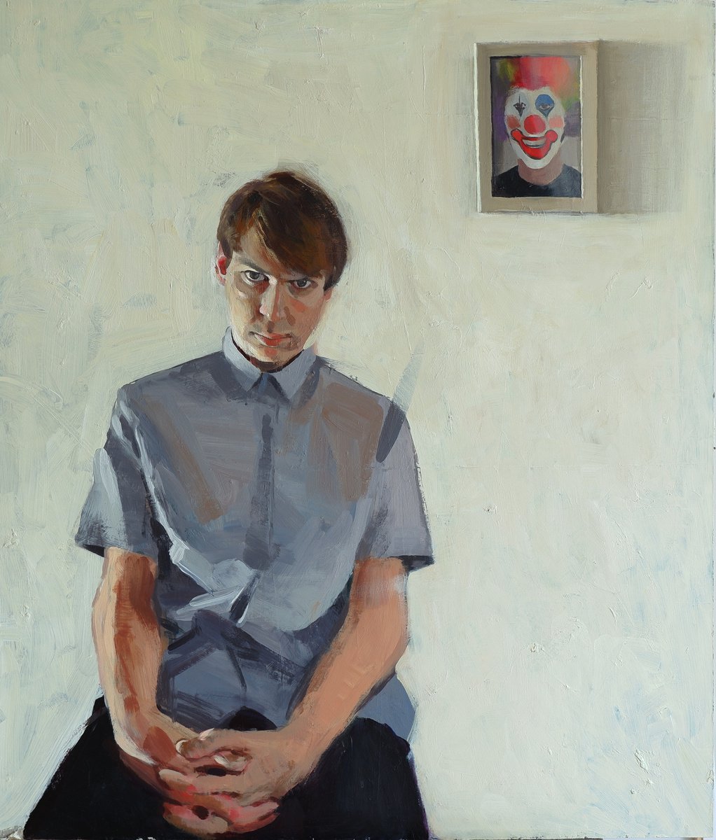 Acrylic Painting , Double Self-Portrait By Nikita Maksimchuk, 25 X 30, Artwork For Sale On Artfinder