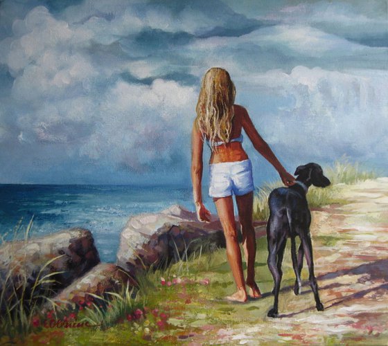 Best friends - 40x45x2 cm, acrylic painting on canvas