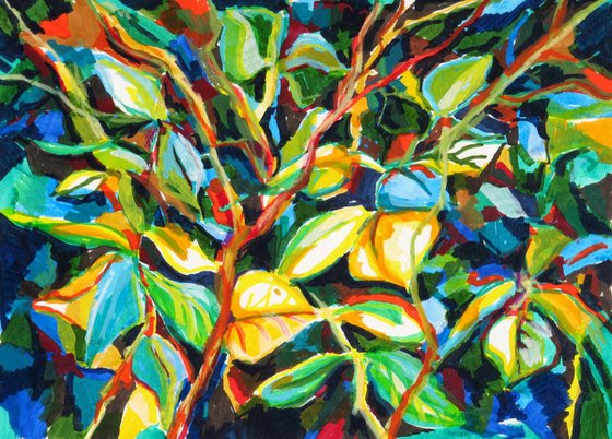 Leaves #1 - abstract floral - POP ART STYLE - nature foliage