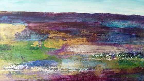 Moorland - Framed ready to hang - original abstract landscape