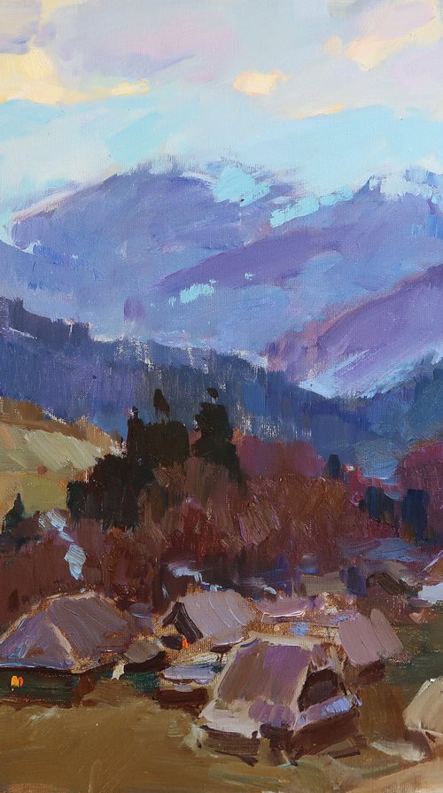 Village in the Carpathian Mountains by Aleksandr  Kryushyn