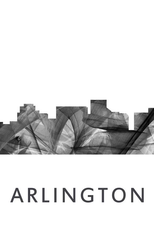 Arlington Texas Skyline WB BW by Marlene Watson