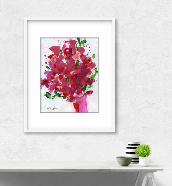 Blooms Of Joy 3 - Vase Of Flowers Painting by Kathy Morton Stanion