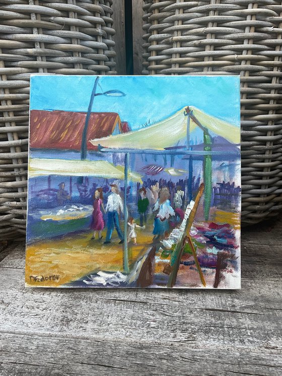 The street market. Pleinair