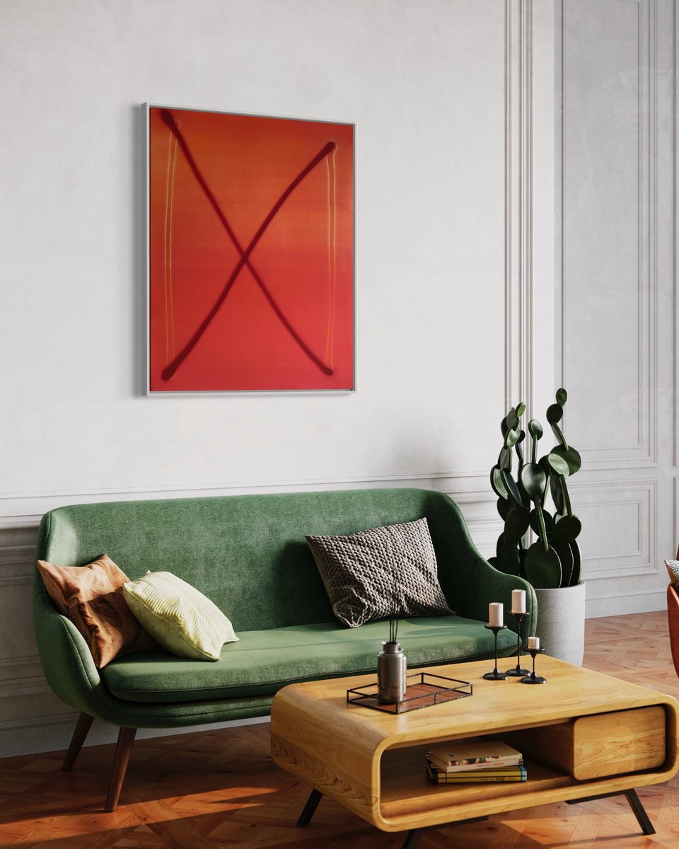 Geometric Abstract Acrylic Painting By Evgenia Makarova, 31 X 39, Don