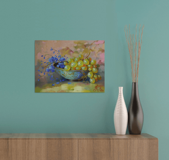 "Grapes"  Oil on canvas Original art Kitchen decor 2021