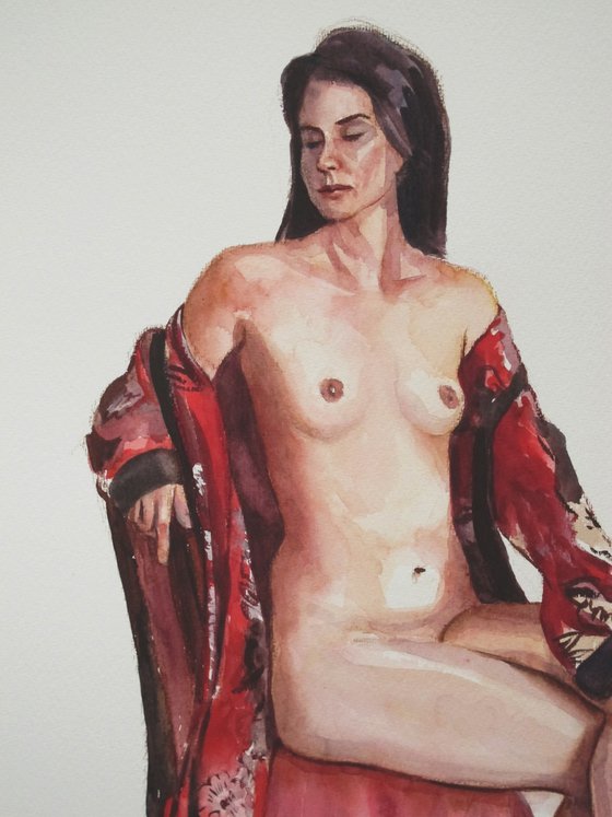 Draped female nude