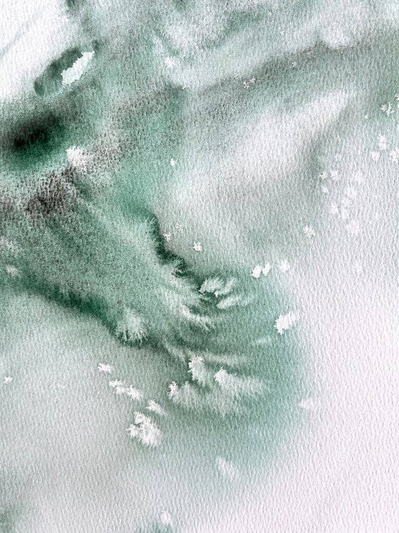 Abstract waves in green colors