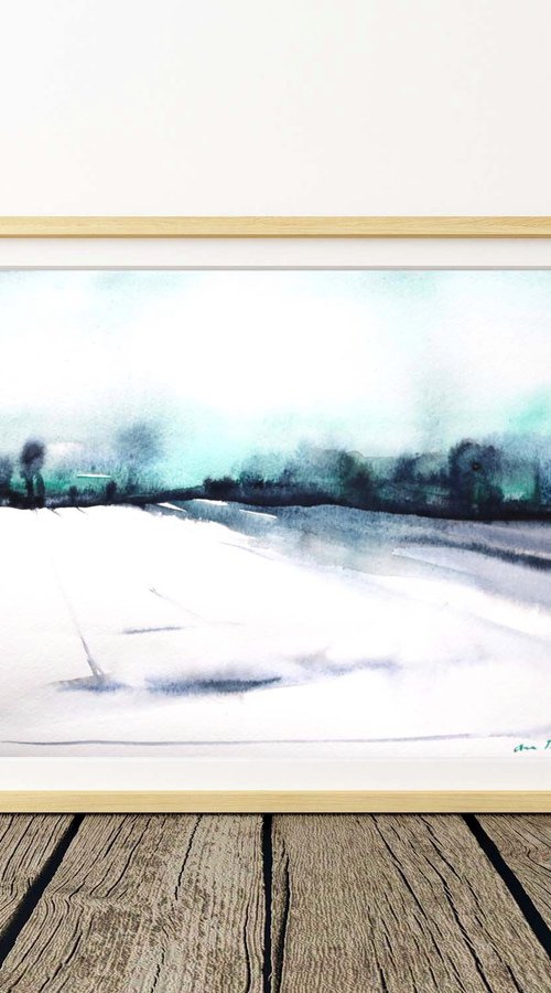 Abstract landscape Painting "Winter Morning" by Aimee Del Valle