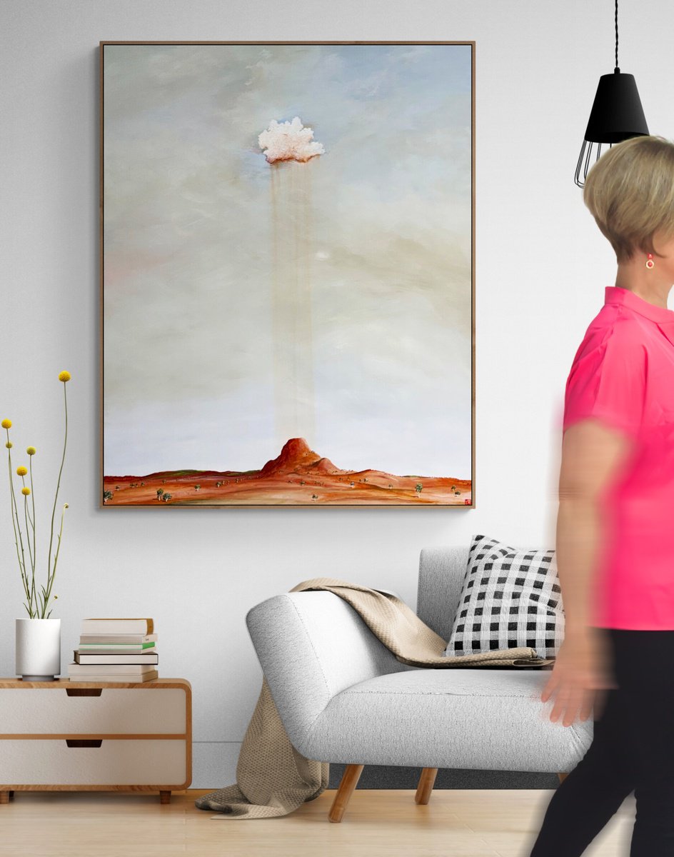 Organic Landscape Acrylic Painting By Tania Chanter, 47 X 59", The Gift, Original Artwork