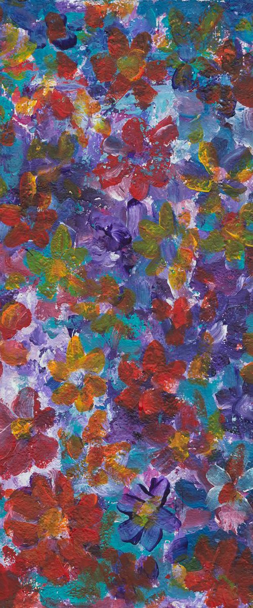 Red-Turquoise Flowers by Peter Zelei