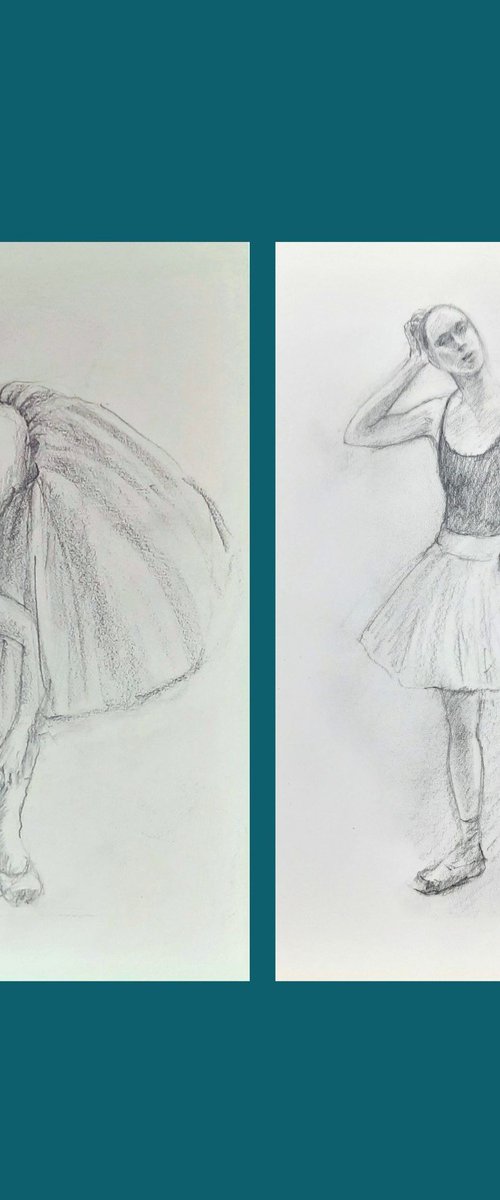 Set of Ballerina  sketches 21 and 22 by Asha Shenoy
