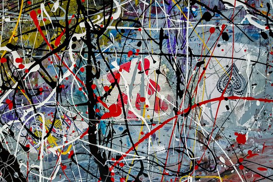 - Through the Chaos - Abstract expressionism JACKSON POLLOCK style enamel on canvas