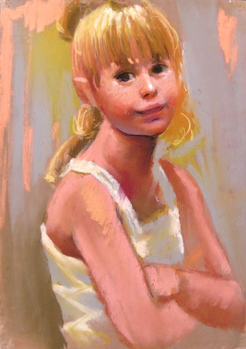 Photorealistic Portrait Pastel Drawing By Yuri Zelonuy, 12 X 16", Stranger 13, Original Artwork