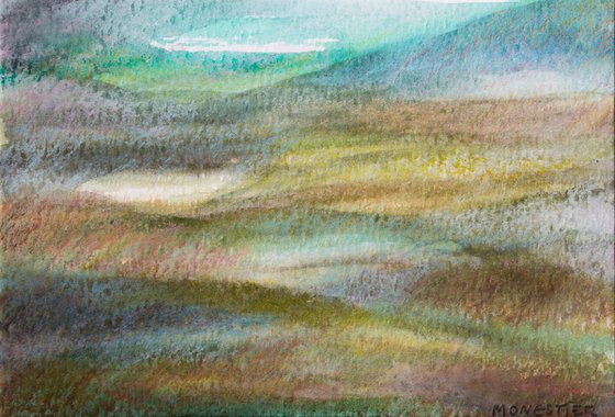 "The hills by the Loire river" - abstract landscape - mixed media - Ready to frame
