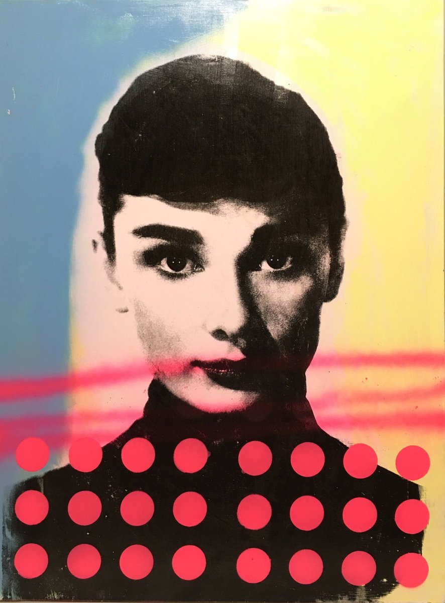 Audrey Hepburn 3 Painting by Dane Shue by Dane Shue