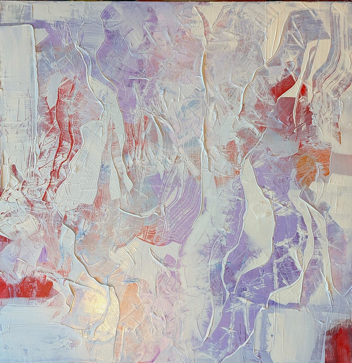 Abstract Acrylic Painting By Lisa Price, 20 X 20", Fractured Ice, Original Artwork