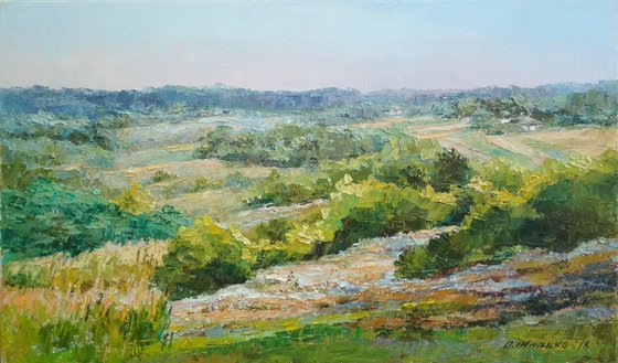 Hills. Summer morning view