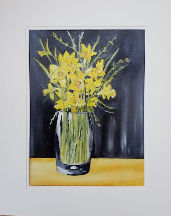 Daffodils in a Glass Vase