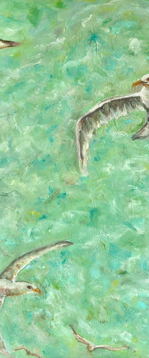 Seagulls and Swimmers by Katia Ricci