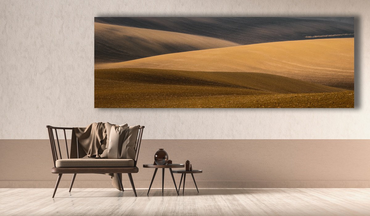 Photorealistic Landscape Photograph By Pavel Oskin, 101 X 35", Karlin Waves 2, Original Artwork
