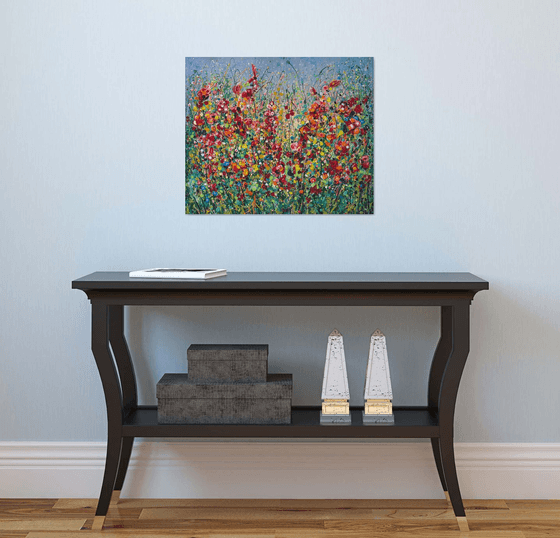 Wildflower Symphony Pollock Style Meadow