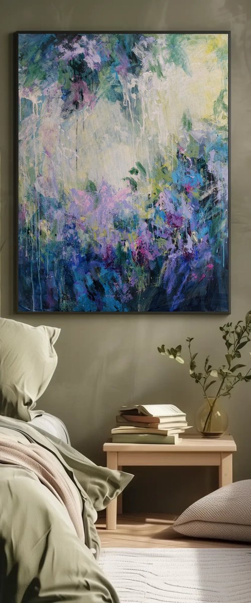 Lilac Waterfall. Abstract Floral Landscape by Katia Solodka