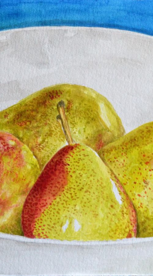 A bowl of pears by Afekwo