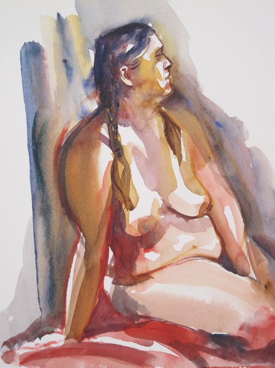 Seated female nude