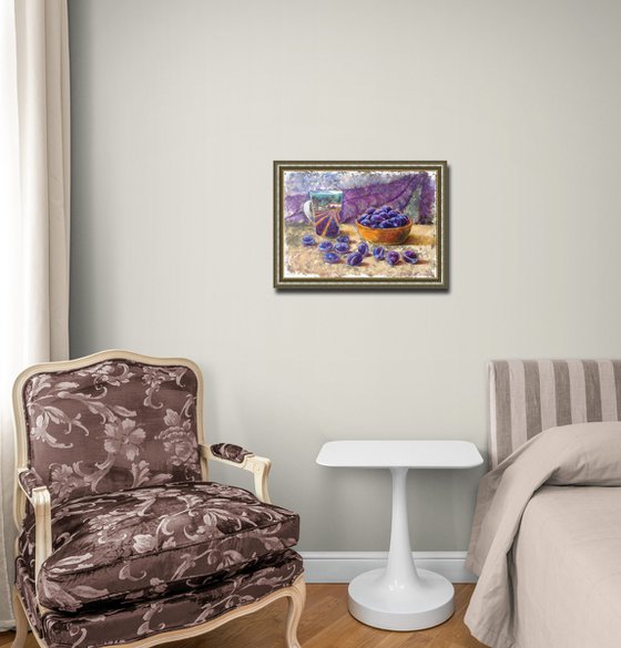 Lavender Morning with Plums