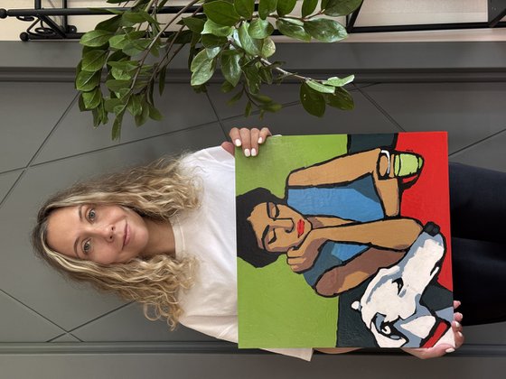 "Woman with Greyhound"