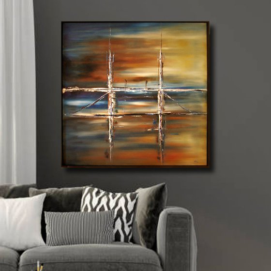 Abstract Oil Painting - Autumn Waters
