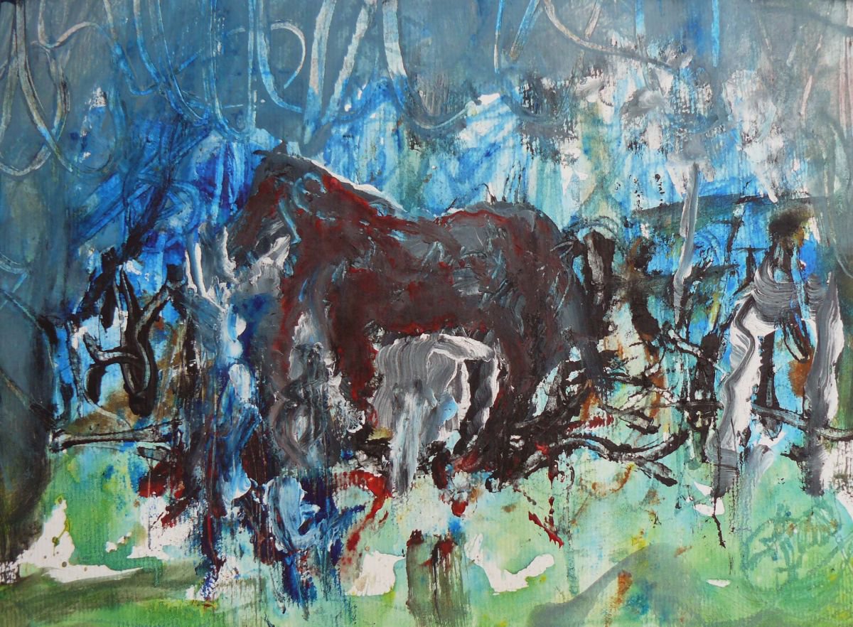 Blue horse by Jacques Donneaud