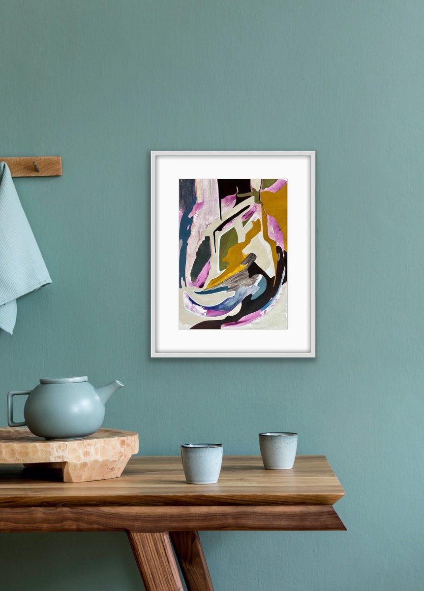 Abstract Acrylic Painting By Yulia Lazorenko, 14 X 18", Spring Vibes #3, Original Artwork