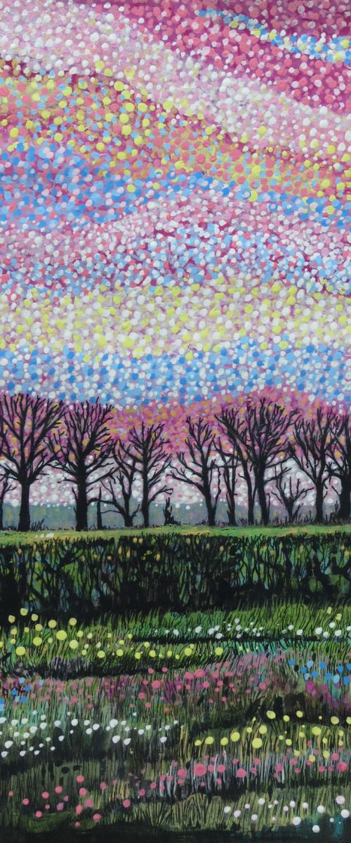 Impressionist Silhouette Trees by Roz Edwards