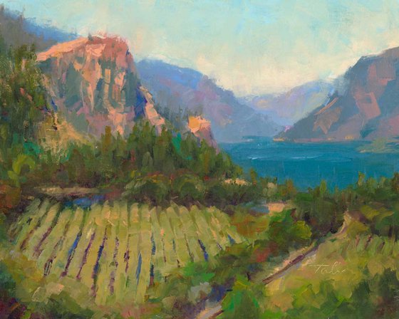 Morning Reverie - plein air landscape of Columbia River Gorge
