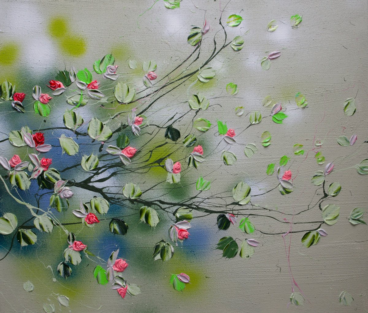 Acrylic floral painting -?Flower Talk- by Anastassia Skopp