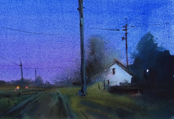 "Evening on the railway"