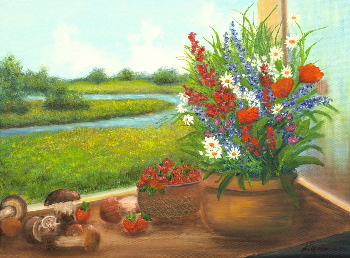 Photorealistic Oil Painting , Open Window By Ludmilla Ukrow, 16 X 12, Artwork For Sale On Artfinder