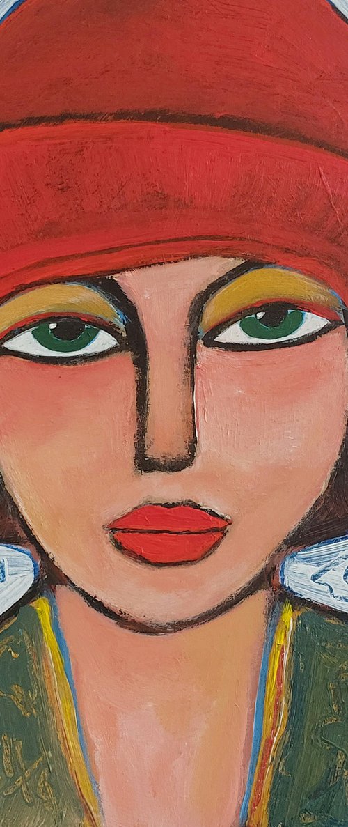 Girl with Hat by Nelly van Nieuwenhuijzen
