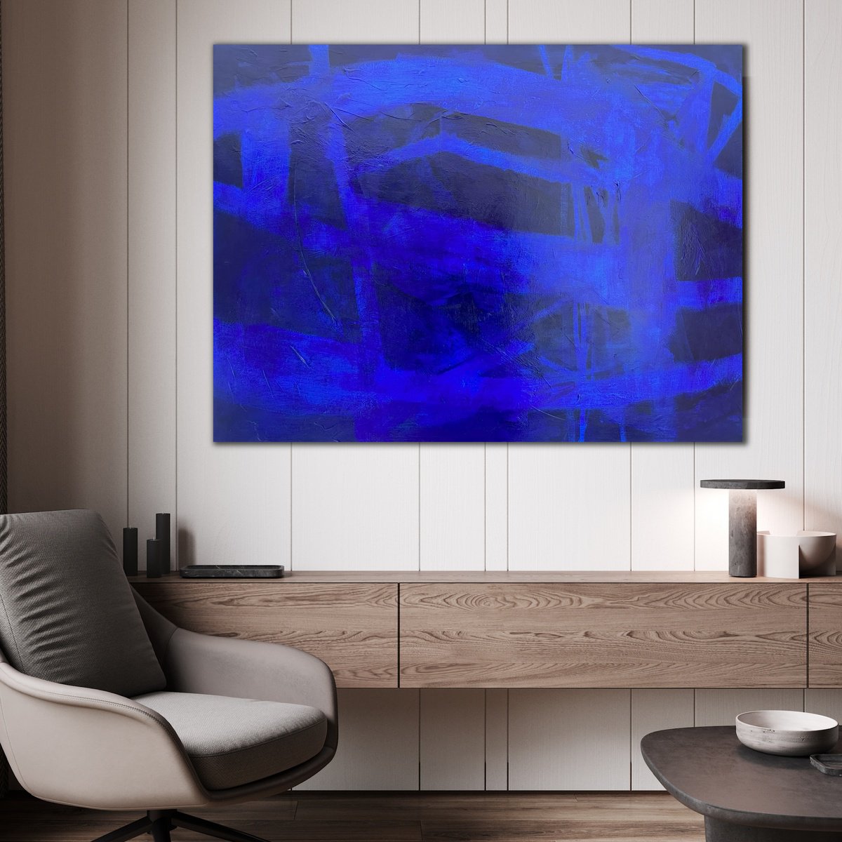 Abstract Acrylic Painting By Kylie Sams, 40 X 30", Looking Through, Original Artwork