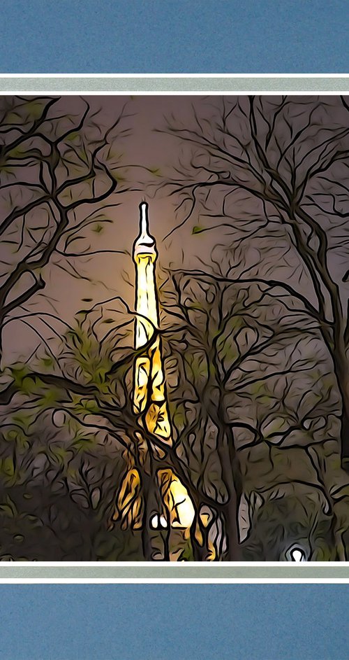 Paris Eiffel Tower photo digital illustration by Robin Clarke