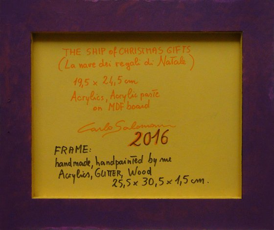 THE SHIP OF CHRISTMAS GIFTS - ( framed )