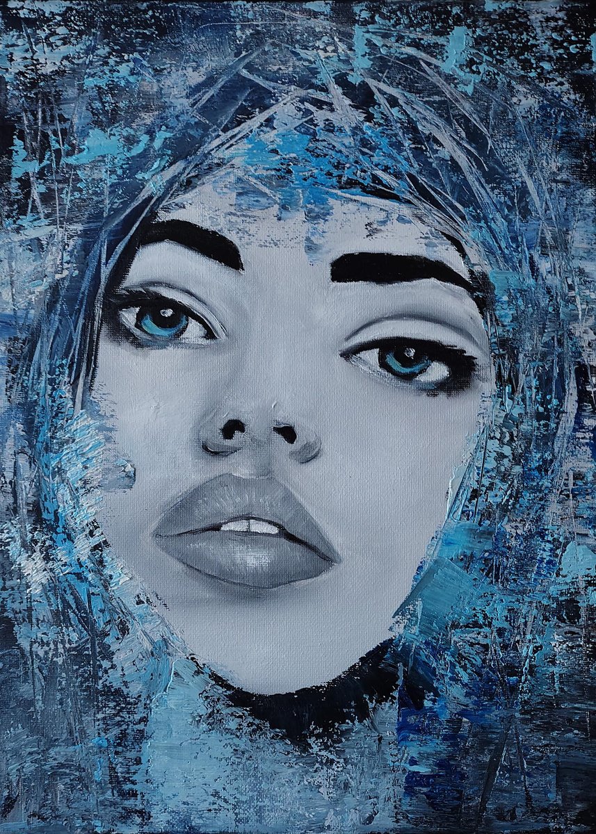 Expressive Oil Painting , Ice Maiden By Susan Wooler, 12 X 17, Artwork For Sale On Artfinder