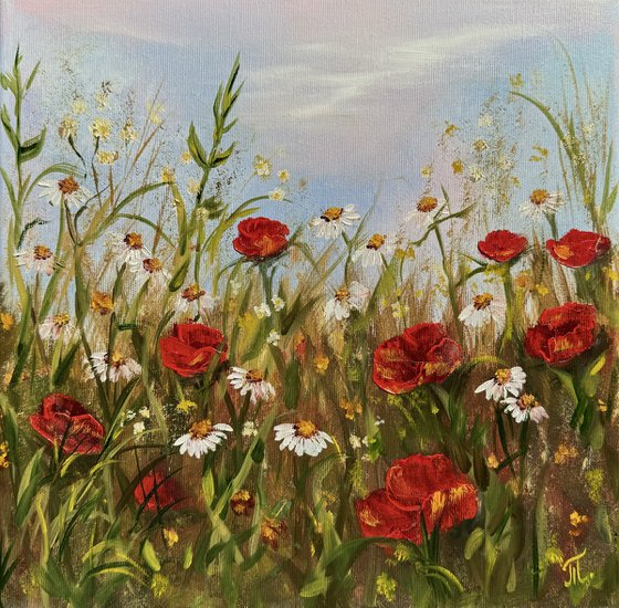 Red poppies -3Dcanvas