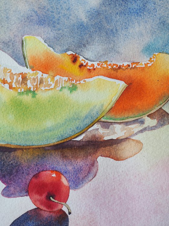 Summer still life with melon