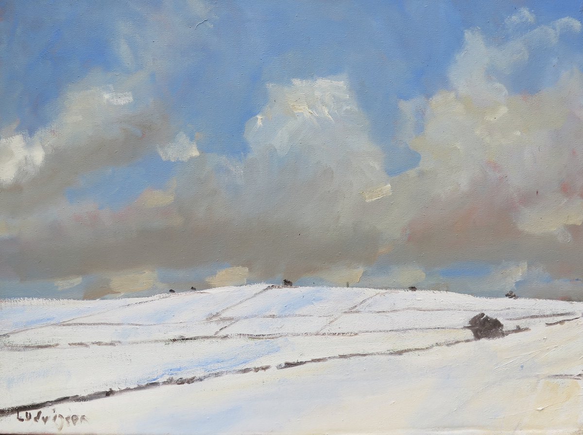 Snow on Garrowby Hill by Malcolm Ludvigsen