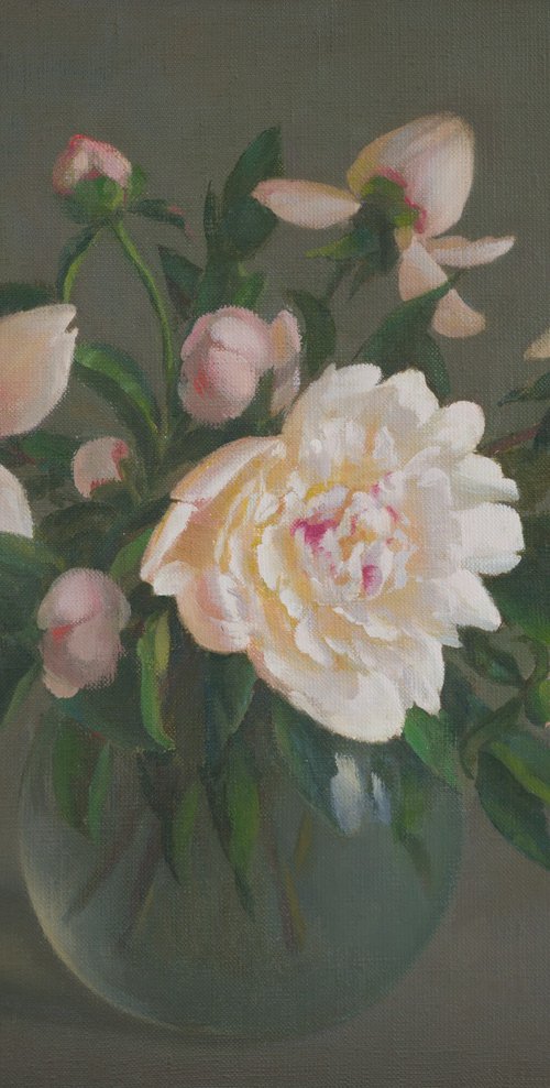 White peonies by Irina Trushkova