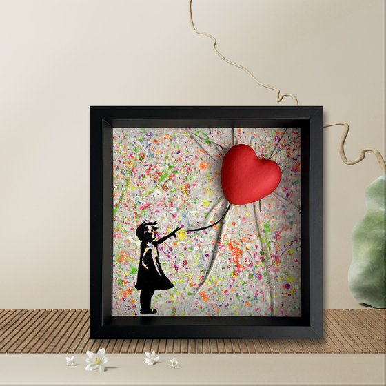 Girl With a Red Heart Balloon